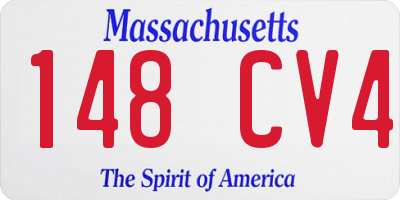 MA license plate 148CV4