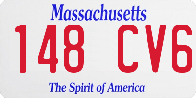 MA license plate 148CV6