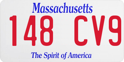 MA license plate 148CV9