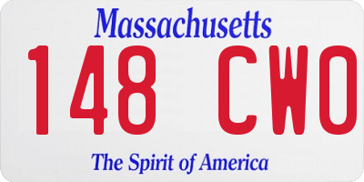 MA license plate 148CW0