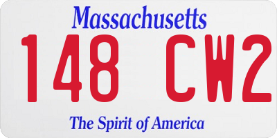 MA license plate 148CW2