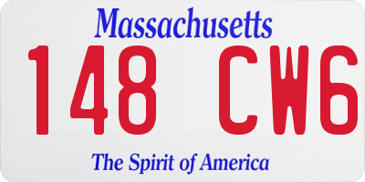 MA license plate 148CW6