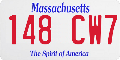 MA license plate 148CW7