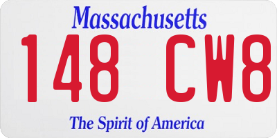 MA license plate 148CW8