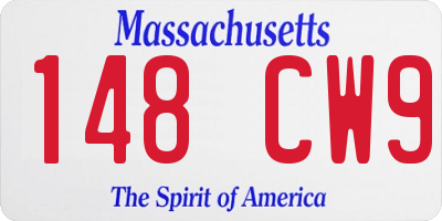 MA license plate 148CW9