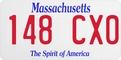 MA license plate 148CX0