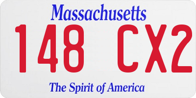 MA license plate 148CX2
