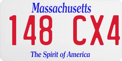 MA license plate 148CX4