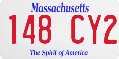 MA license plate 148CY2
