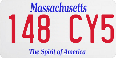 MA license plate 148CY5