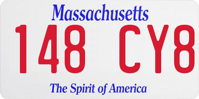 MA license plate 148CY8