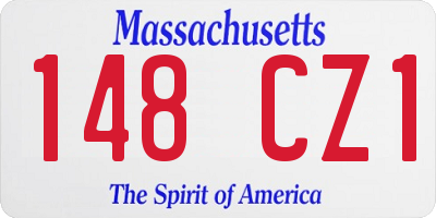 MA license plate 148CZ1