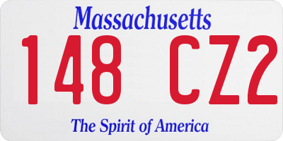 MA license plate 148CZ2