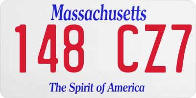 MA license plate 148CZ7