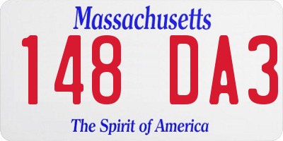 MA license plate 148DA3