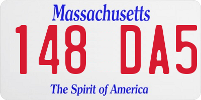 MA license plate 148DA5