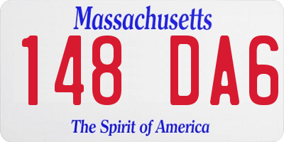 MA license plate 148DA6