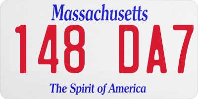 MA license plate 148DA7