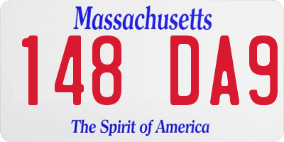 MA license plate 148DA9