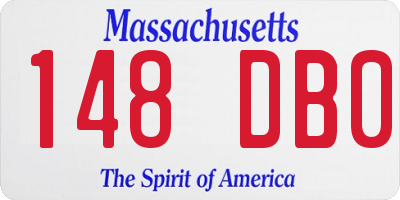 MA license plate 148DB0