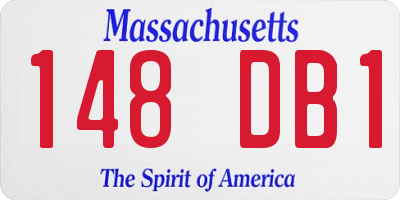 MA license plate 148DB1