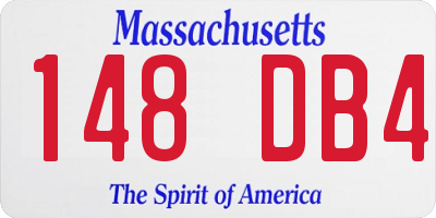 MA license plate 148DB4