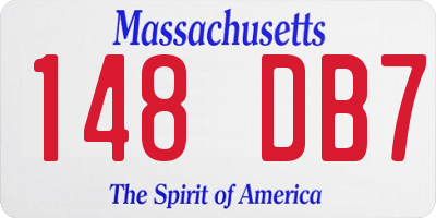 MA license plate 148DB7