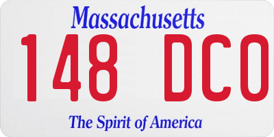 MA license plate 148DC0