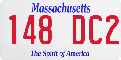 MA license plate 148DC2