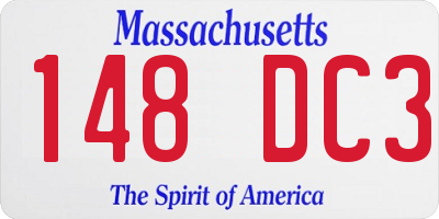 MA license plate 148DC3