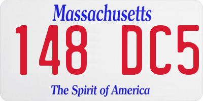MA license plate 148DC5