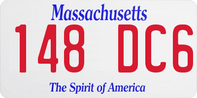 MA license plate 148DC6