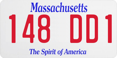 MA license plate 148DD1