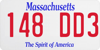 MA license plate 148DD3