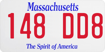 MA license plate 148DD8