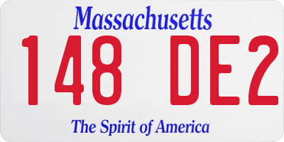 MA license plate 148DE2