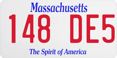MA license plate 148DE5