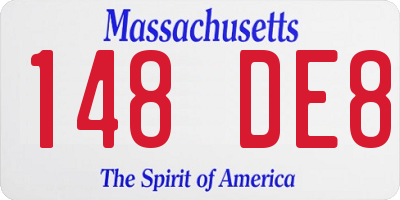 MA license plate 148DE8