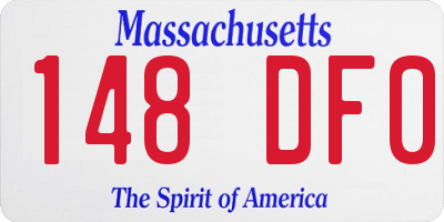 MA license plate 148DF0
