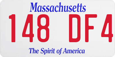 MA license plate 148DF4