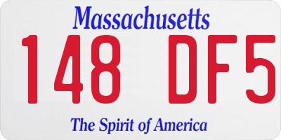 MA license plate 148DF5