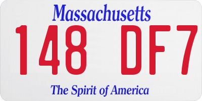 MA license plate 148DF7