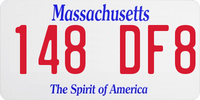 MA license plate 148DF8