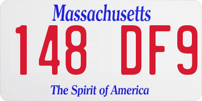 MA license plate 148DF9