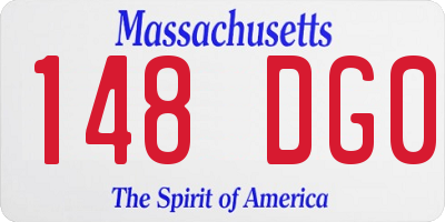 MA license plate 148DG0