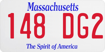 MA license plate 148DG2