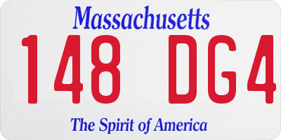 MA license plate 148DG4