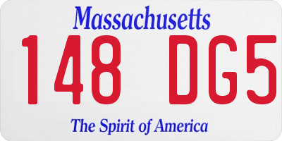 MA license plate 148DG5