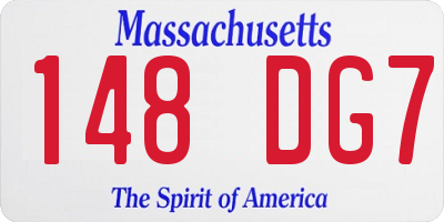 MA license plate 148DG7