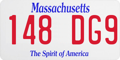 MA license plate 148DG9